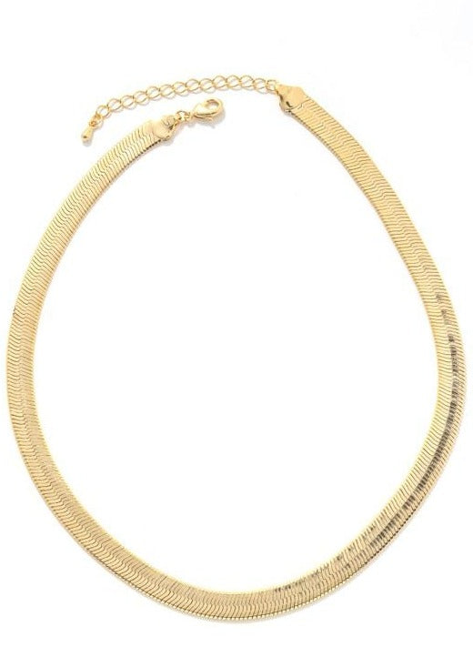 Gold Flat Herringbone Chain